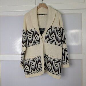 Vintage Deerskin Trading Post Southwestern Sweater Cardigan Unisex Size Large